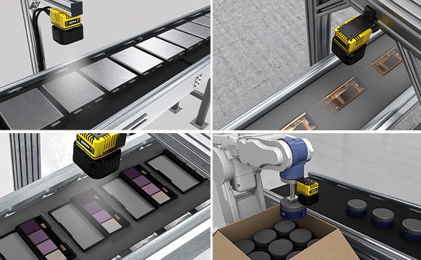 In-Sight 3800 guides robotic arm to pick items off conveyor belt