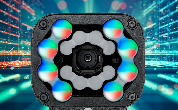 In-Sight 3800 multi-color lighting show varying levels of image contrast